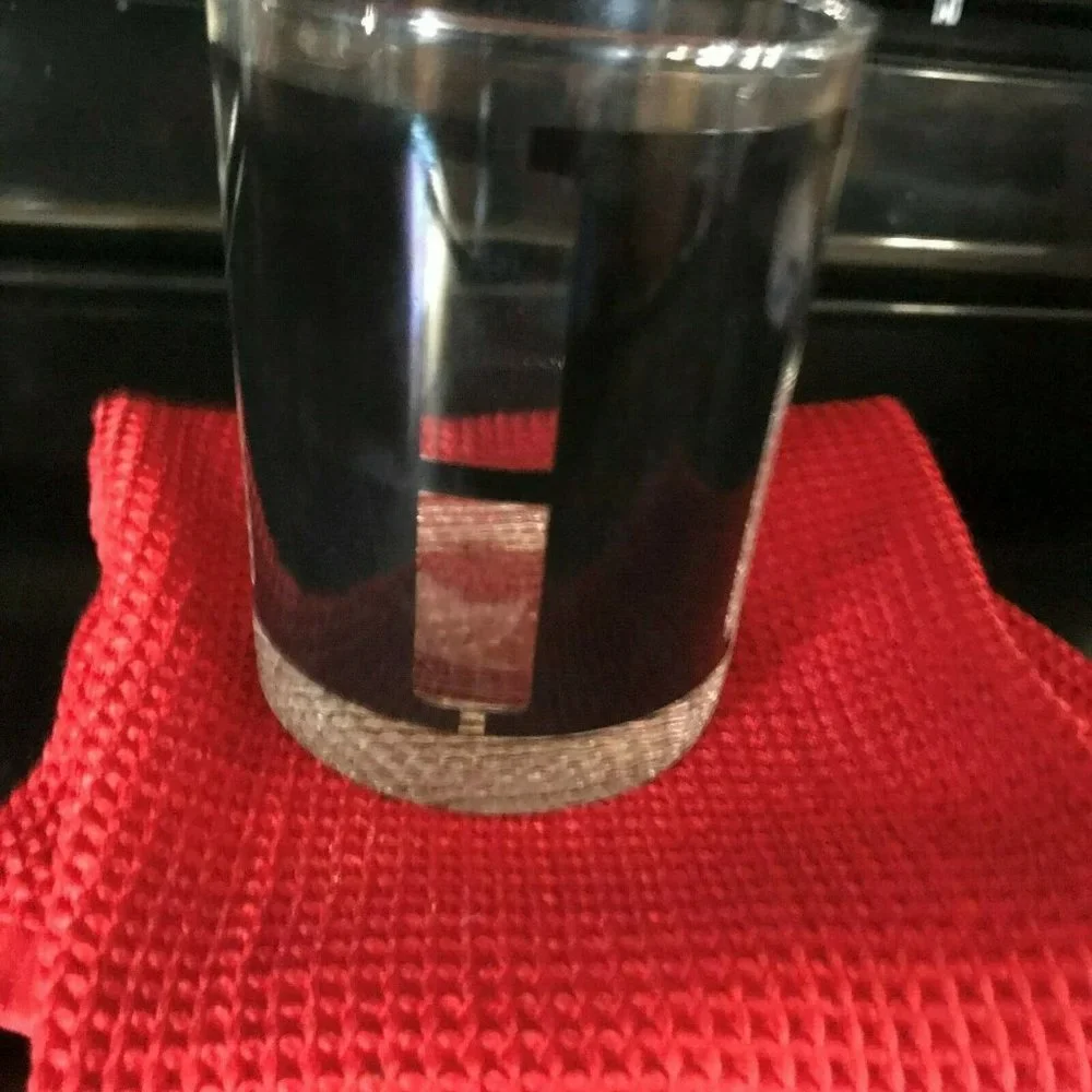 Black block H Monogram Initial Cocktail Glass